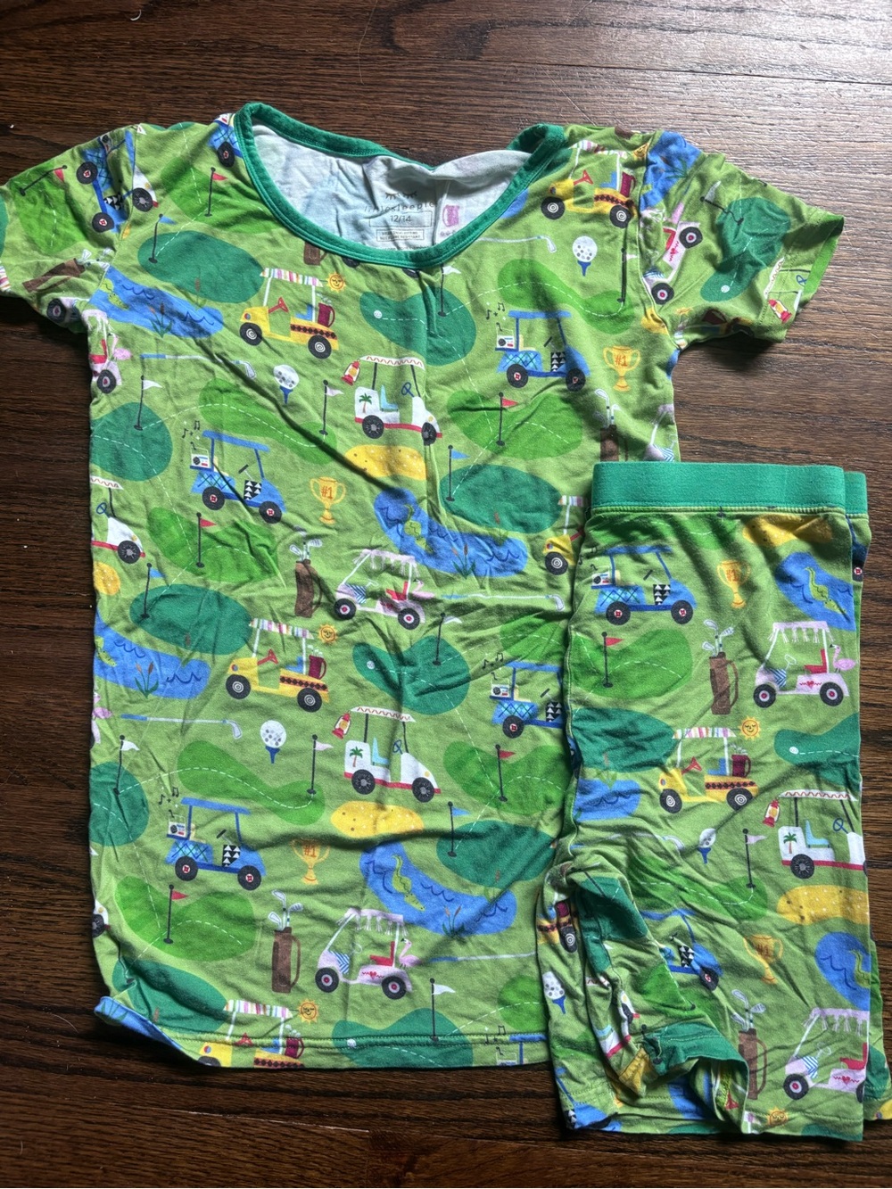 Little Sleepies Green Golf Cart Print Kids Pajama Set